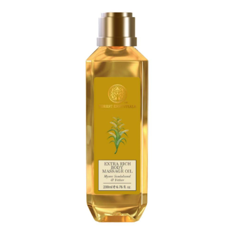 Forest Essentials Extra Rich Body Massage Oil Mysore Sandalwood &amp; Vetiver - Distacart