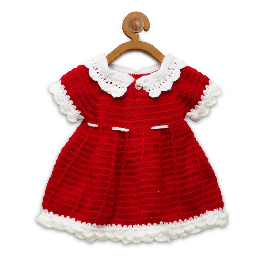 Chutput Kids Micky Design Red Coloured Solid Frock - Distacart