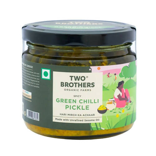 Two Brothers Organic Farms Spicy Green Chilly Pickle - Distacart