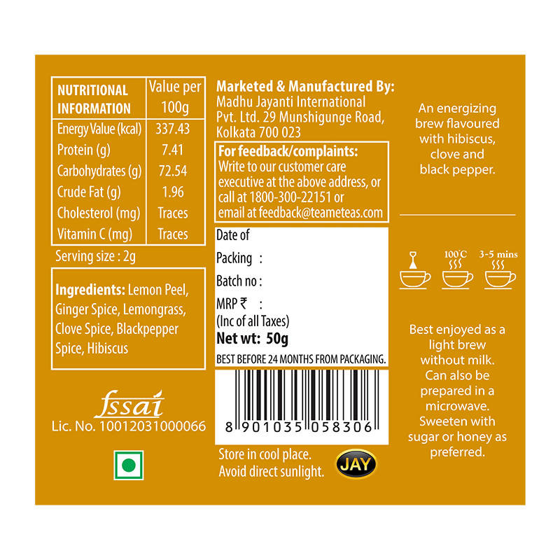 Teame Lemon Ginger Tea - Distacart