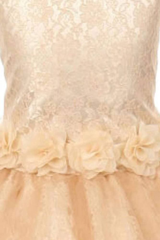 Asmaani Baby Girl's Gold Color Satin A-Line Frock (AS-DRESS_22132) - Distacart