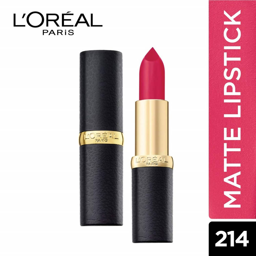 L'Oreal Paris Color Riche Moist Matte Lipstick - 214 Raspberry Syrup - Distacart