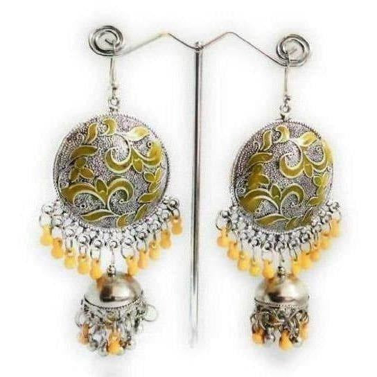 Muskan Fancy Handmade Chandbali Style Jhumka with Beaded Earrings