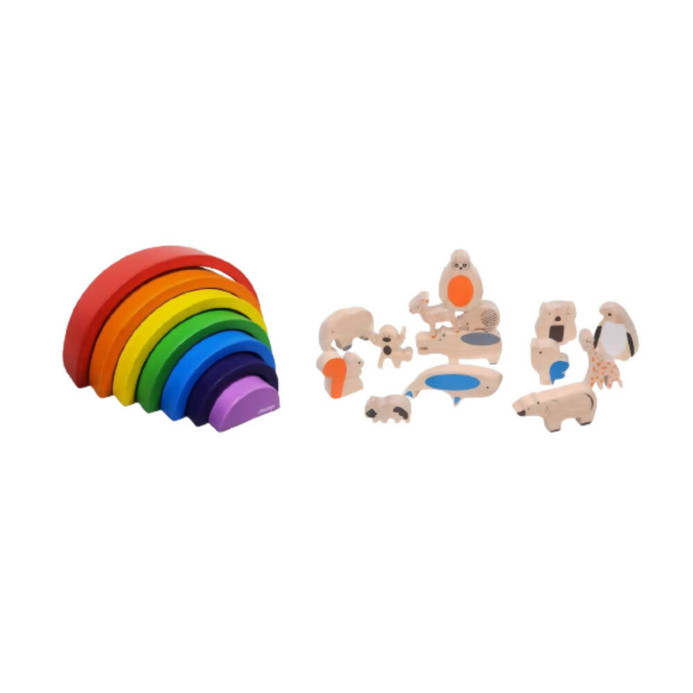 Matoyi Balancing Animals & Rainbow Stacker Combo - Distacart
