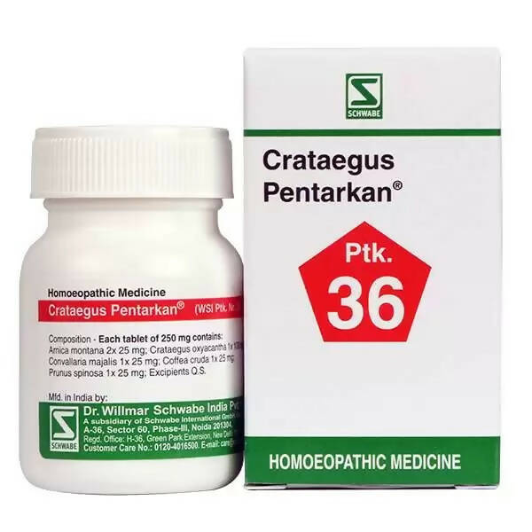 Dr. Willmar Schwabe India Crataegus Pentarkan Ptk 36 Tablets - Distacart
