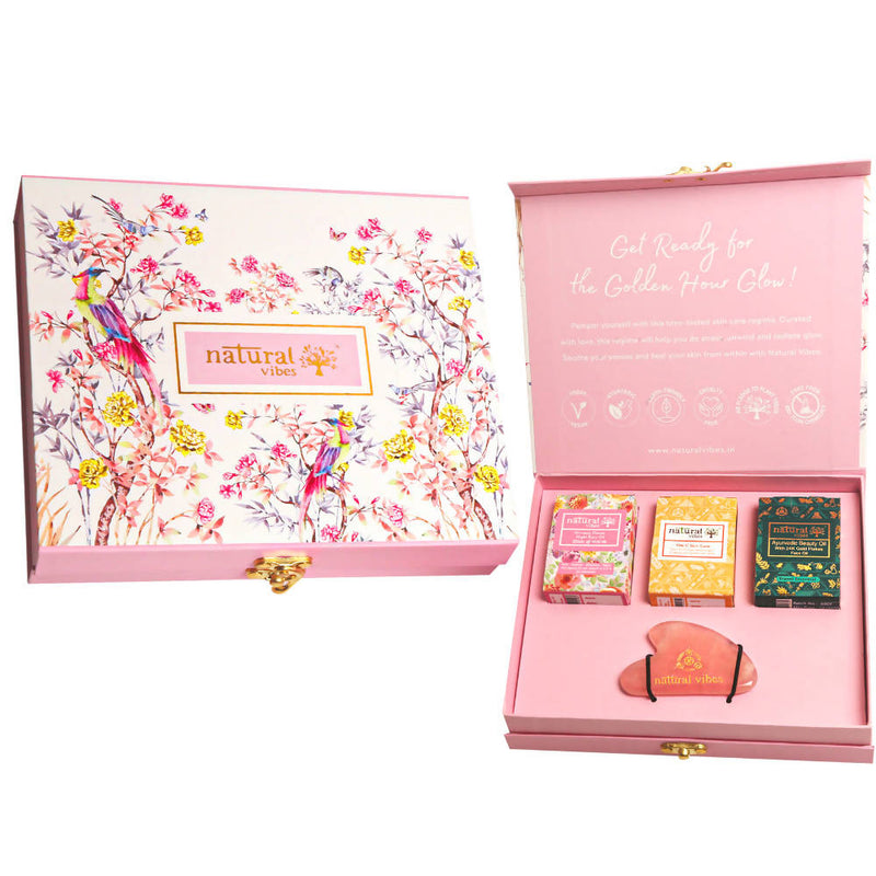 Natural Vibes Glow Getter Gift Set with Rose Quartz Gua Sha - Distacart