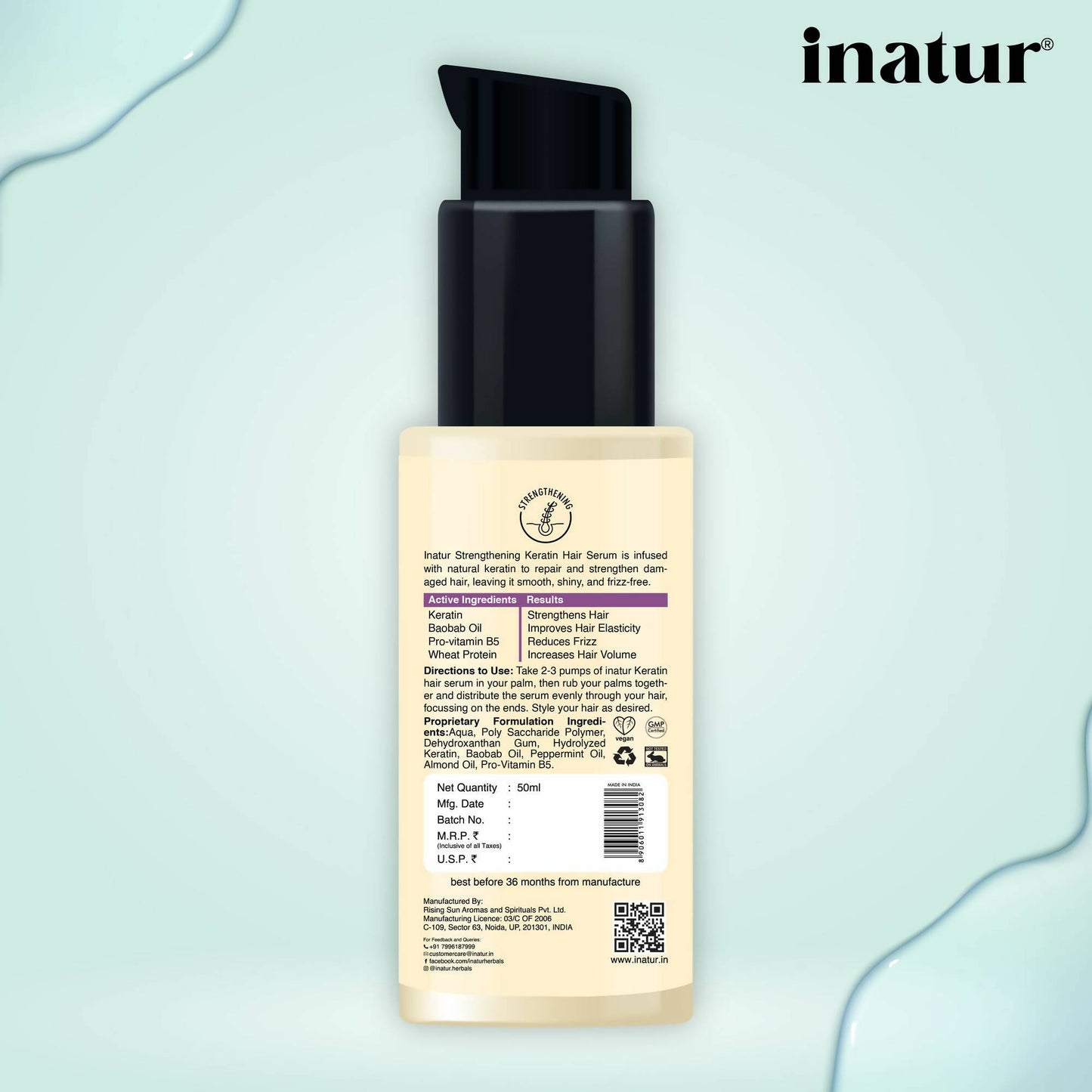 Inatur Strengthening Keratin Hair Serum - Distacart