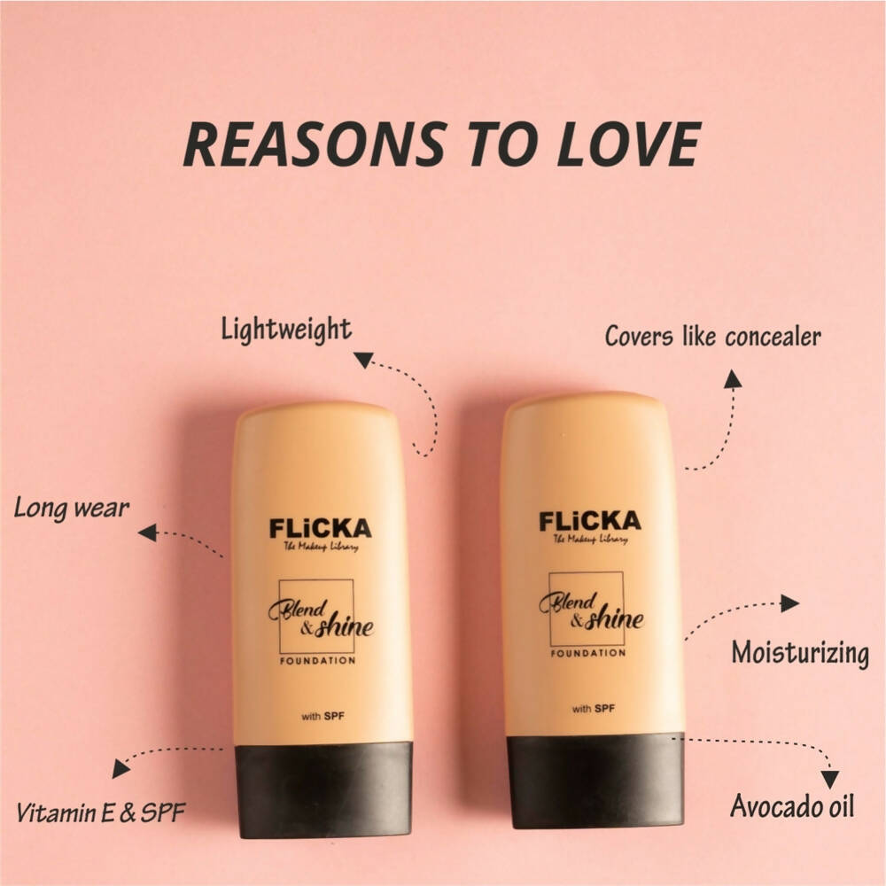 Flicka Blend & Shine Foundation - Caramel - Distacart