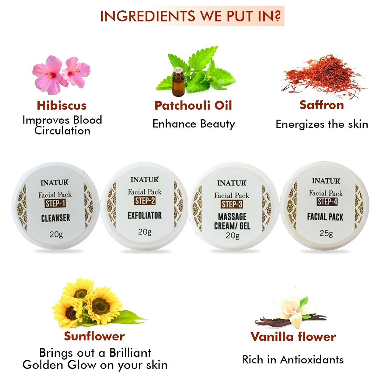 Inatur Saffron Gold Facial Kit - Distacart