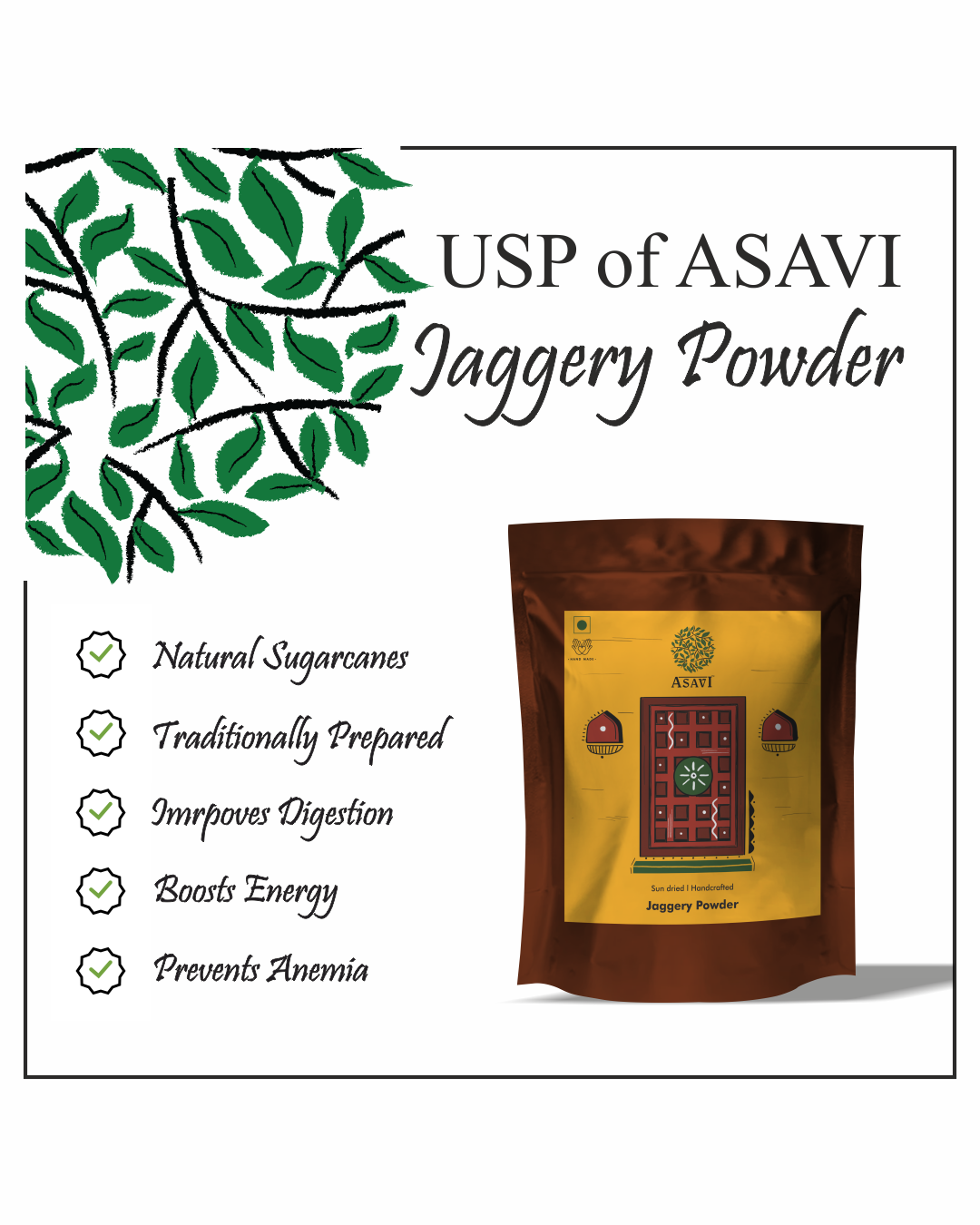 Asavi Natural Jaggery Powder - Distacart
