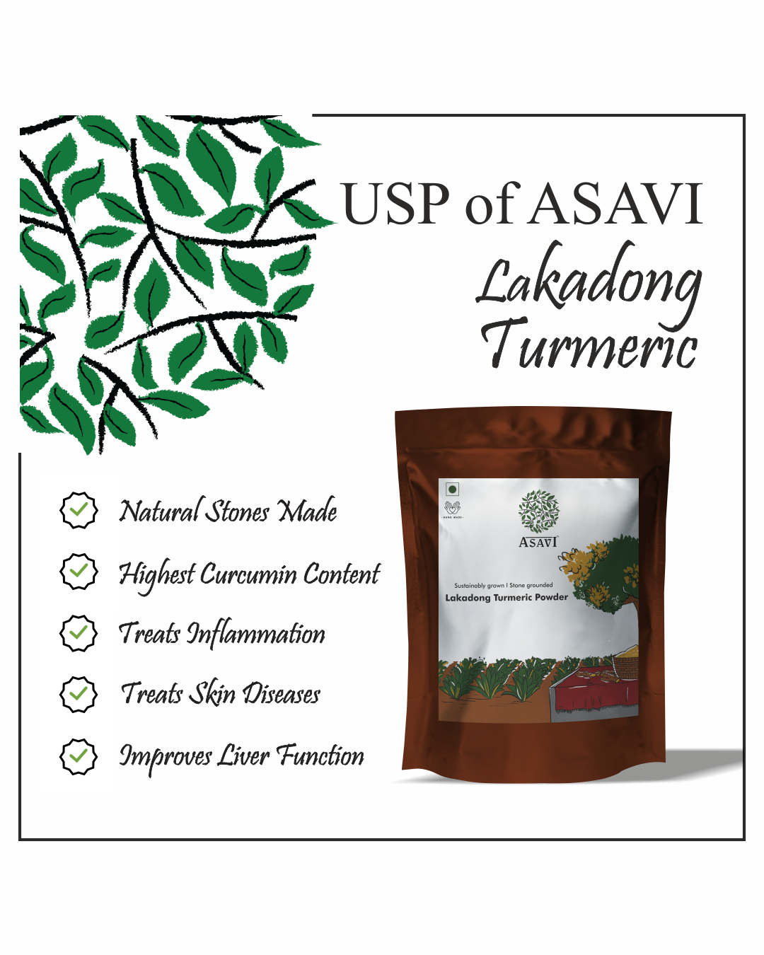 Asavi Stonemade Lakadong Turmeric Powder - Distacart