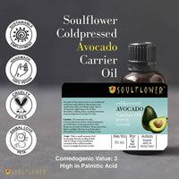 Thumbnail for Soulflower Cold Pressed Avocado Carrier Oil Pure & Natural uses