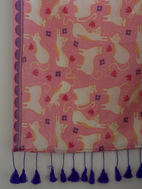 Thumbnail for Suta Pink Abstract Pure Cotton Saree - Distacart