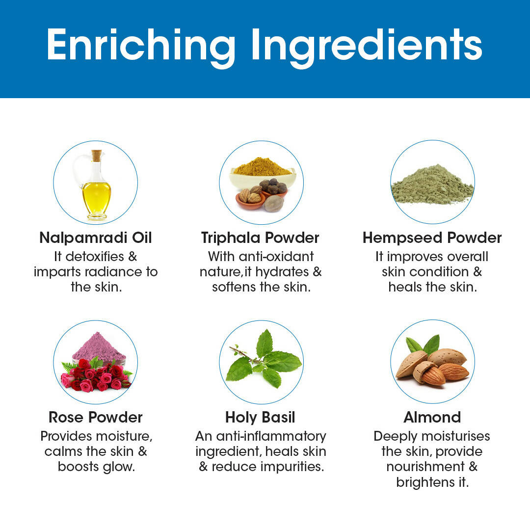 TAC - The Ayurveda Co. Nalpamaradi Face Scrub for Glowing & Brightening Skin with Triphala Powder for Women & Men - Distacart