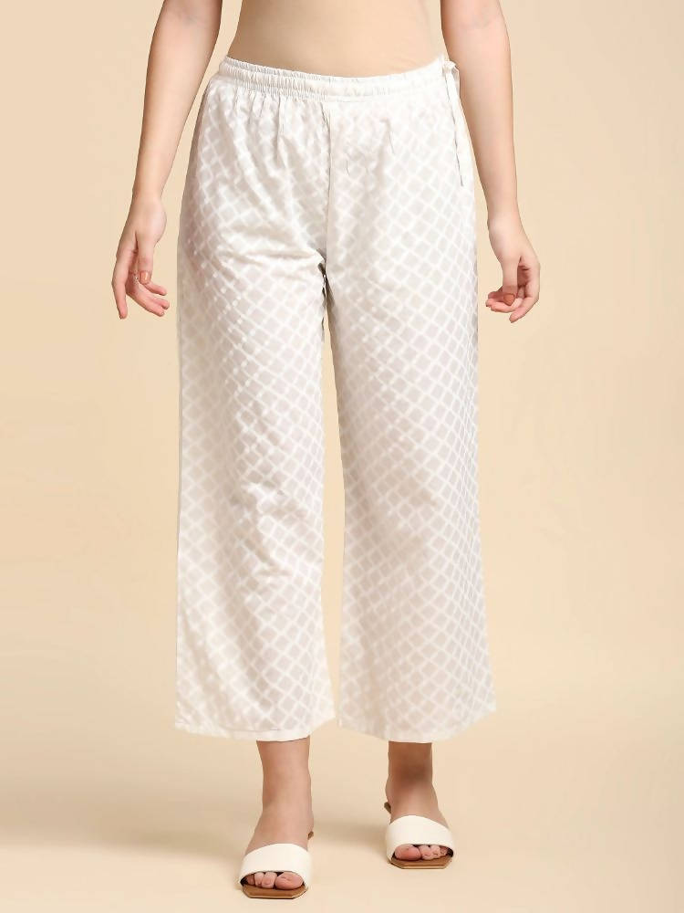 Anubhutee Black & Off-White Printed Kurta with Palazzos - Distacart