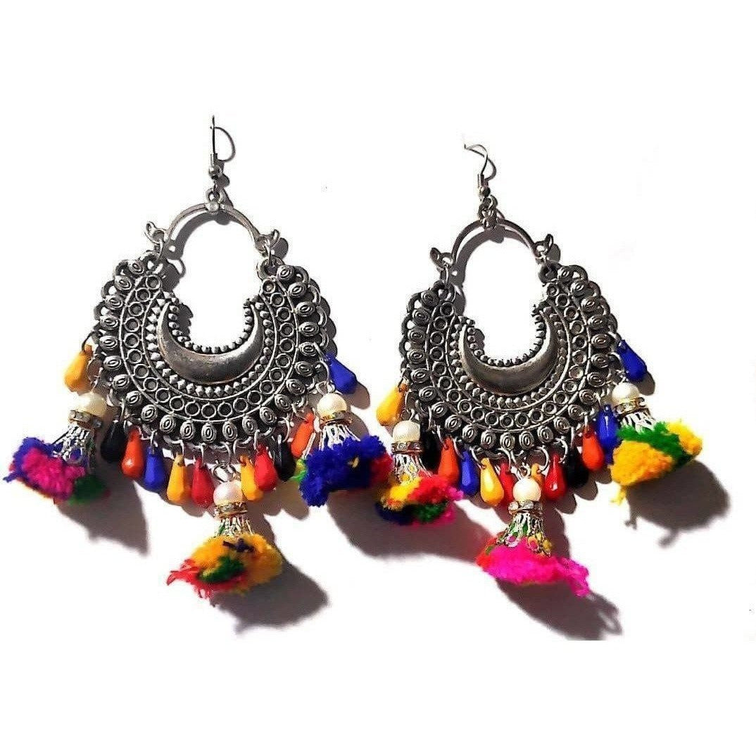 Multi Color Beads And Small Beautiful Jhumka Earrings