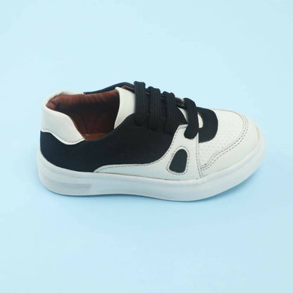 Tiny Bugs Boys Lace Up Casual Shoes - White & Black - Distacart