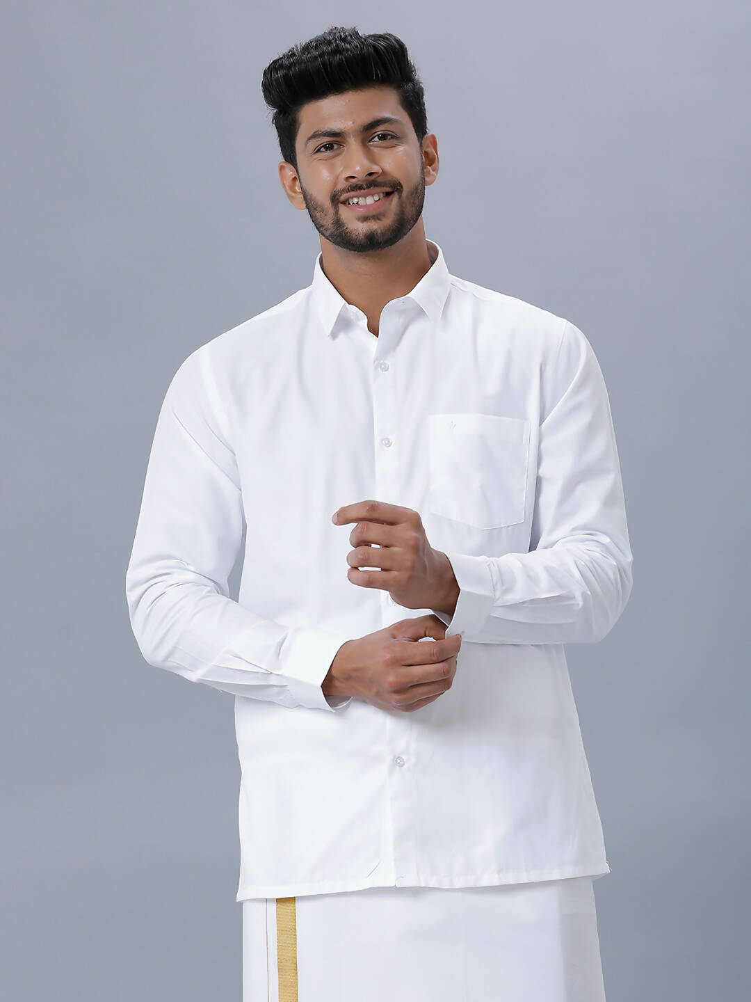Buy Ramraj Cotton Mens Full Sleeve Formal Poly cotton White Shirt Online at  Best Price