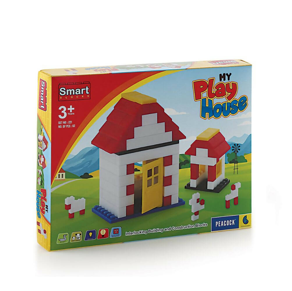 Peacock My Playhouse Learning & Educational Building Interlocking Blocks Set For Kids - Distacart