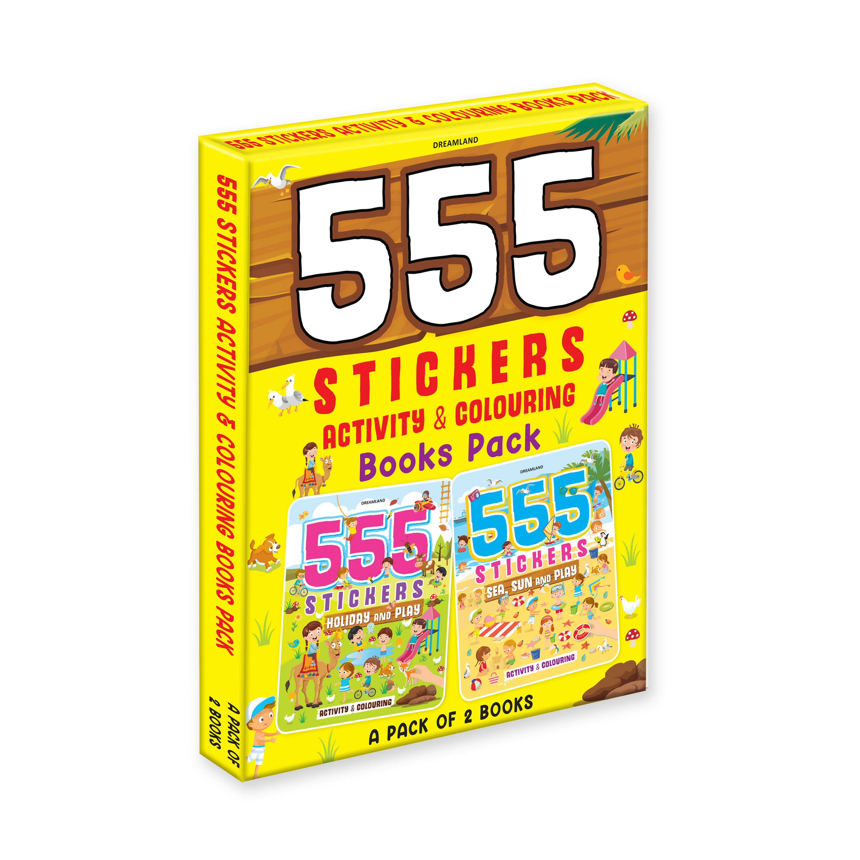 Dreamland 555 Stickers and Activity Books Pack -A Pack of 2 Books : Children Interactive & Activity Book - Distacart