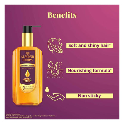 Bajaj Almond Drops Almond + Argan Hair Oil - Distacart