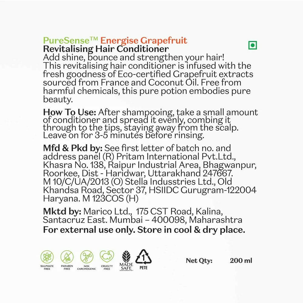 PureSense Rejuvenating Grapefruit Revitalising Hair Conditioner - Distacart