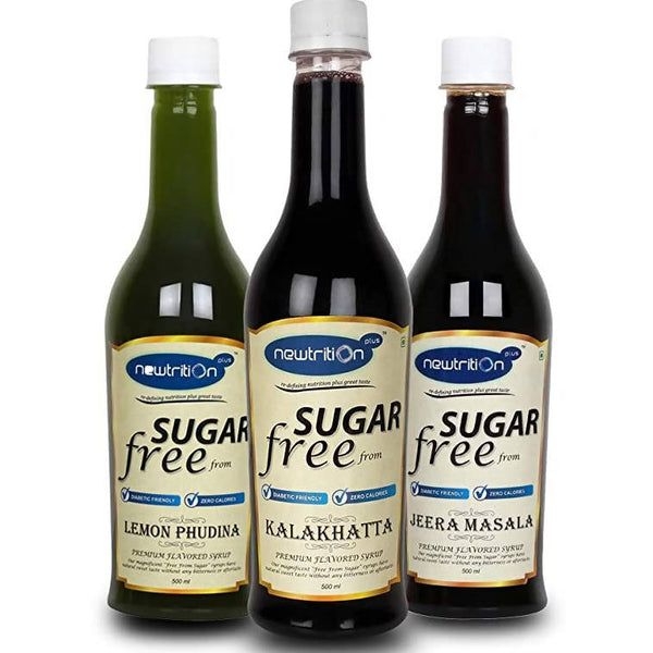 Newtrition Plus Sugar Free Jeera Masala, Lemon Pudina & Kalakhatta Syrub