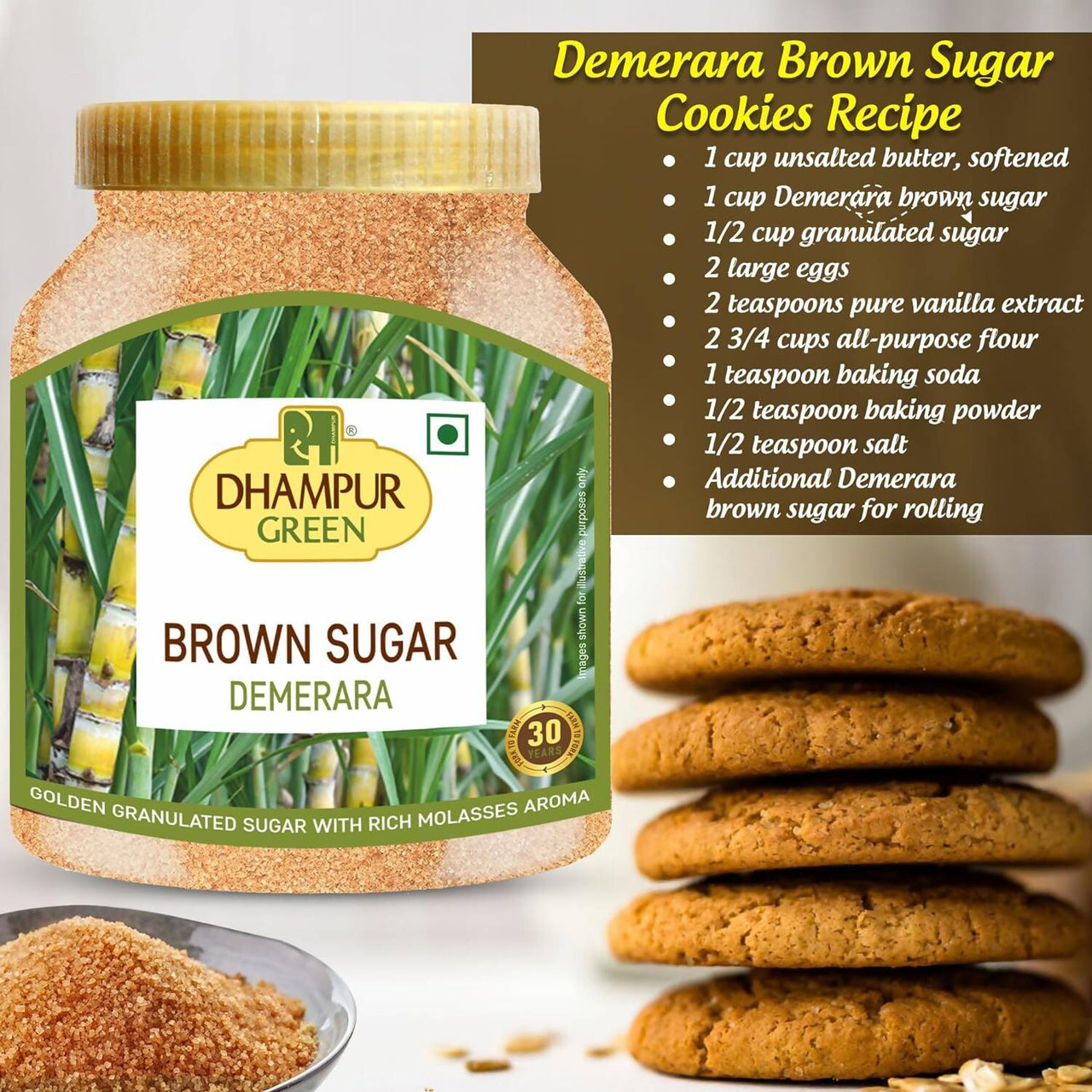 Dhampur Green Demerara Brown Sugar - Distacart