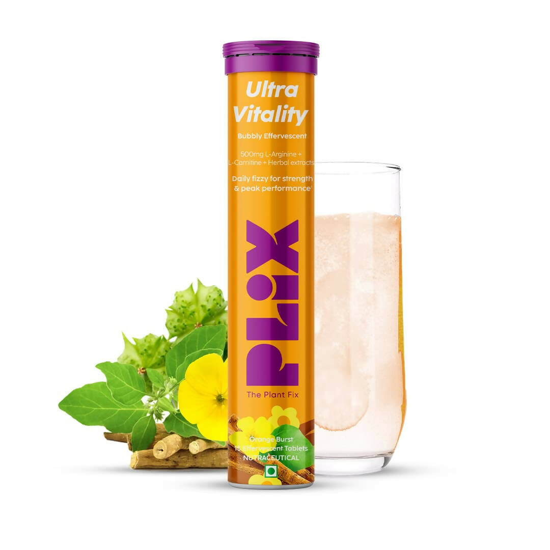 PLIX The Plant Fix Ultra Vitality Effervescent Tablets - Orange Burst - Distacart