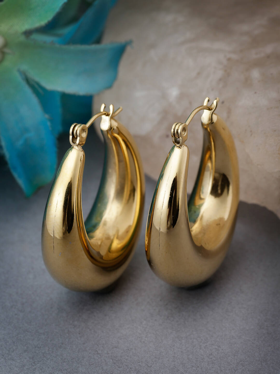 NVR Women Gold Circular Hoop Earrings - Distacart