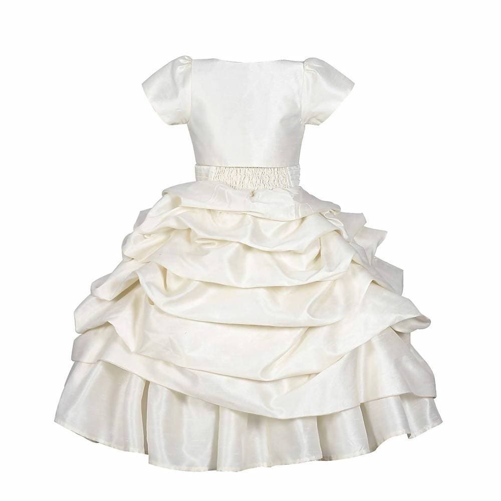 Asmaani Baby Girl's Off-white Colour Satin A-Line Maxi Full Length Dress (AS-DRESS_22116) - Distacart