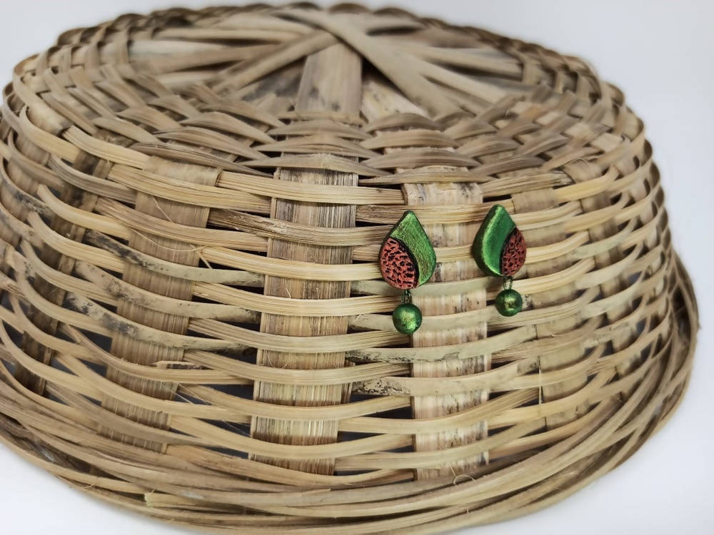 Terracotta Water Drop Ear Studs