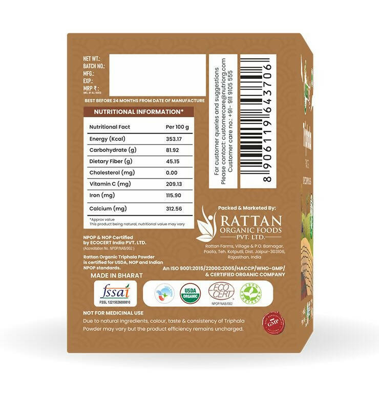 Nutriorg Triphala Powder - Distacart