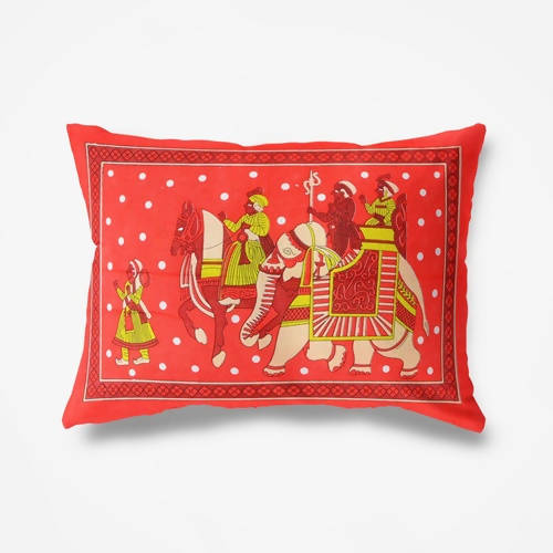 Vamika Printed Cotton Red & Multicolor Beautiful Design Bedsheet With Pillow Covers (LEOC_HTHY_R) - Distacart