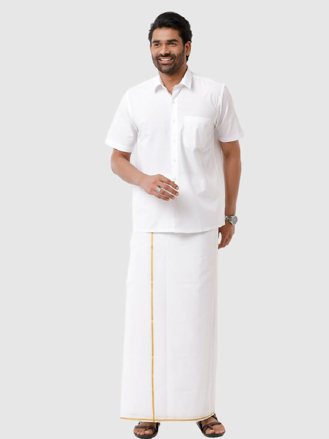 Ramraj Cotton Mens Half Sleeve Formal Poly Cotton White Shirt - Distacart