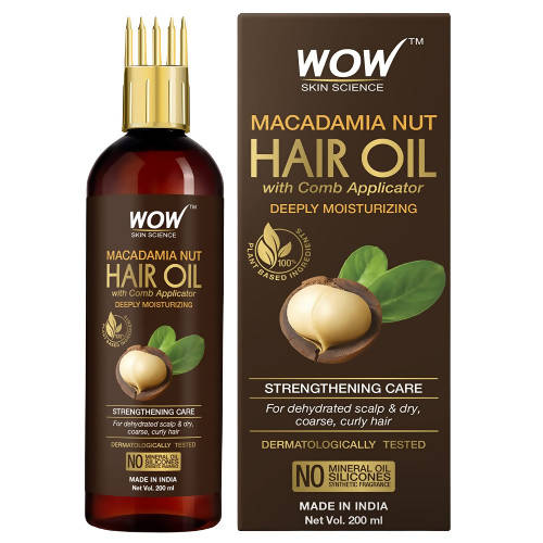 Wow Skin Science Macadamia Nut Hair Oil With Comb Applicator - Distacart