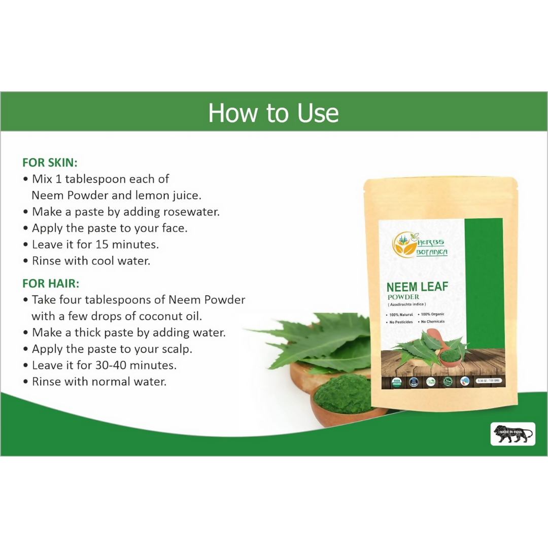 Herbs Botanica Neem Leaves Powder - Distacart