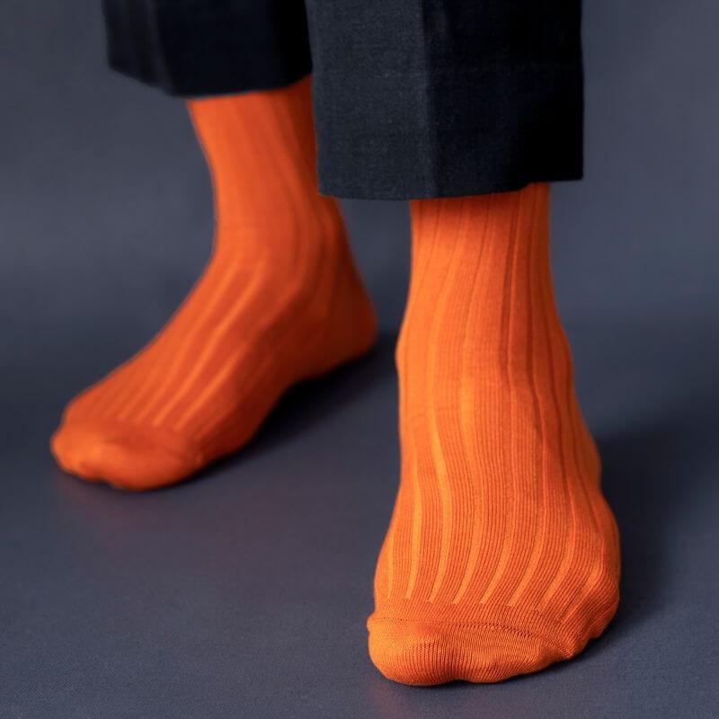 Socksoho Luxury Men Socks Tangy Orange