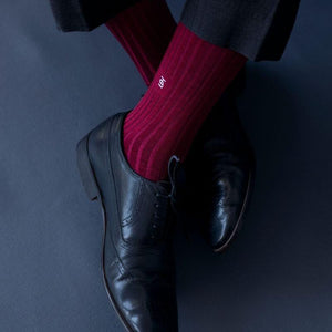 Socksoho Luxury Men Socks Bold Burgundy