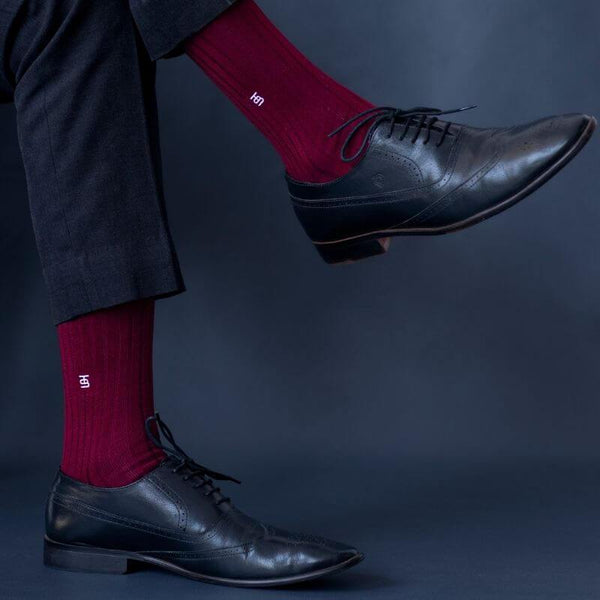 Socksoho Luxury Men Socks Bold Burgundy