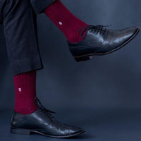 Thumbnail for Socksoho Luxury Men Socks Bold Burgundy