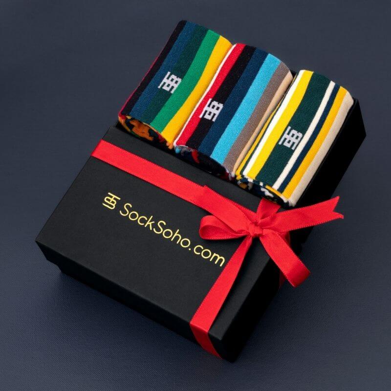 Socksoho Luxury Men Socks Stripe Giftbox