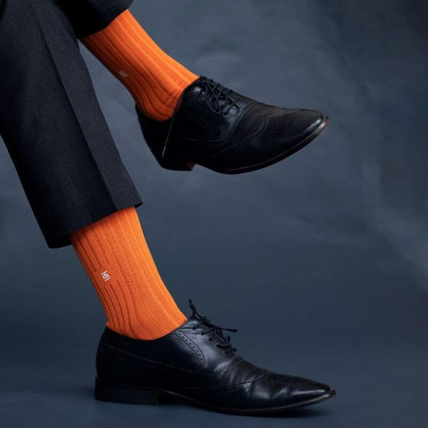 Socksoho Luxury Men Socks Tangy Orange