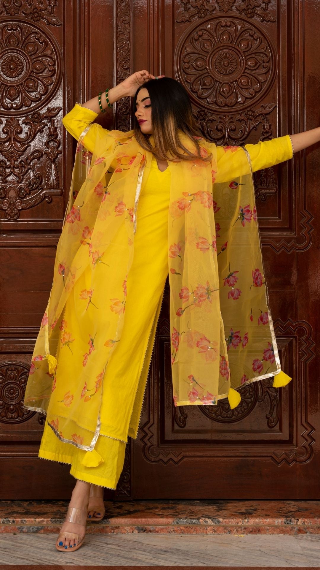 Pomcha Jaipur Buttercup Yellow Suit Set - Distacart