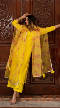 Thumbnail for Pomcha Jaipur Buttercup Yellow Suit Set - Distacart