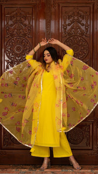 Thumbnail for Pomcha Jaipur Buttercup Yellow Suit Set - Distacart