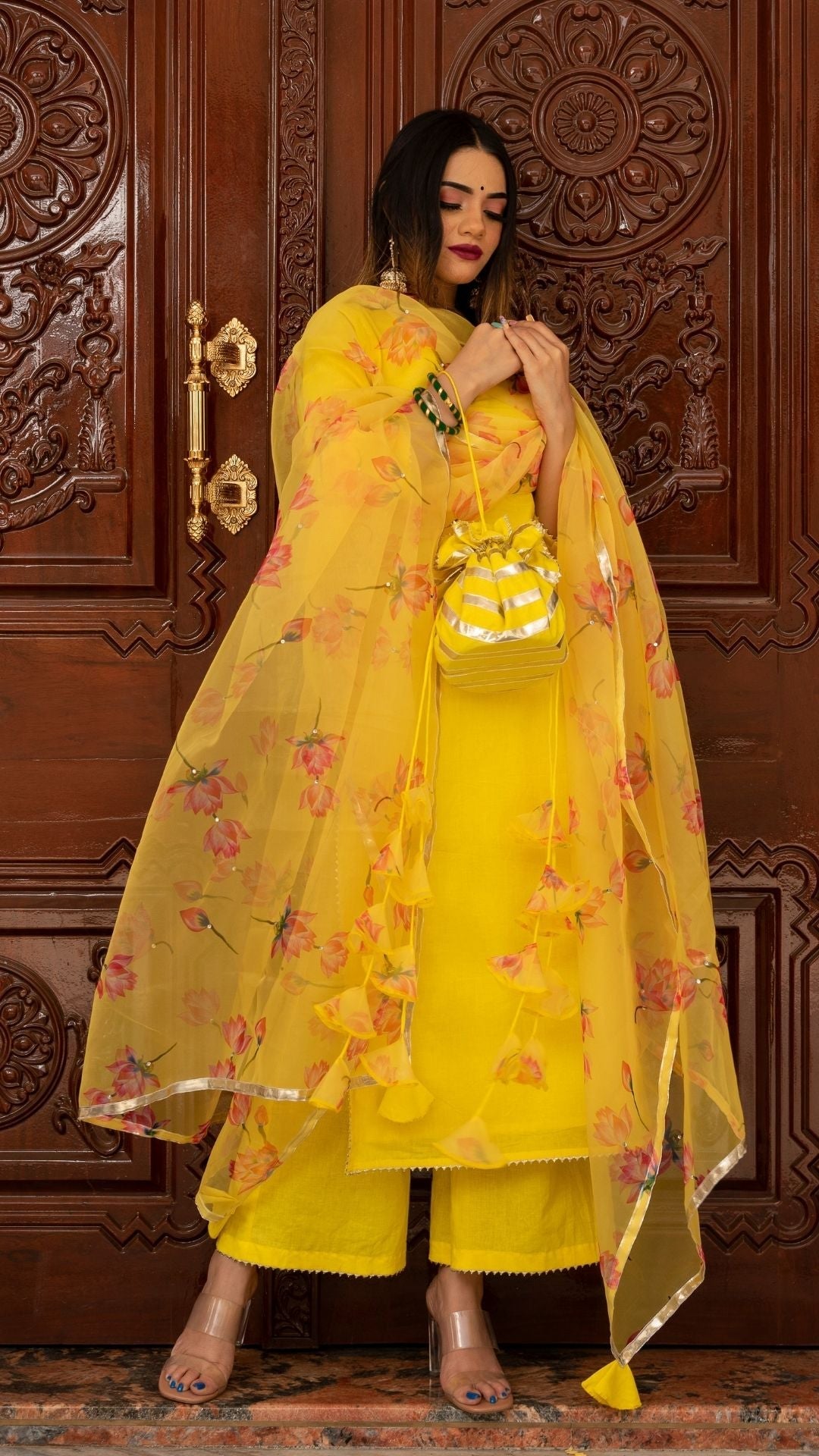 Pomcha Jaipur Buttercup Yellow Suit Set - Distacart