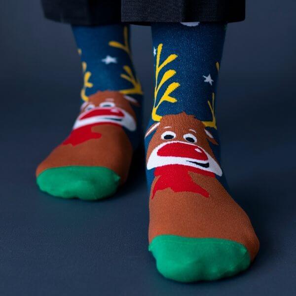 Socksoho Luxury Men Socks Happy Reindeer Edition