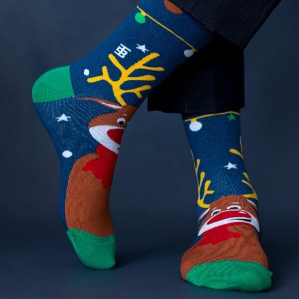 Socksoho Luxury Men Socks Happy Reindeer Edition