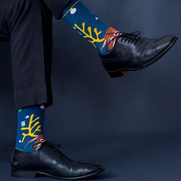 Socksoho Luxury Men Socks Happy Reindeer Edition